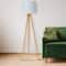 Hello Honey® Mid-Century Modern Tripod Wood Floor Lamp with Linen Shade